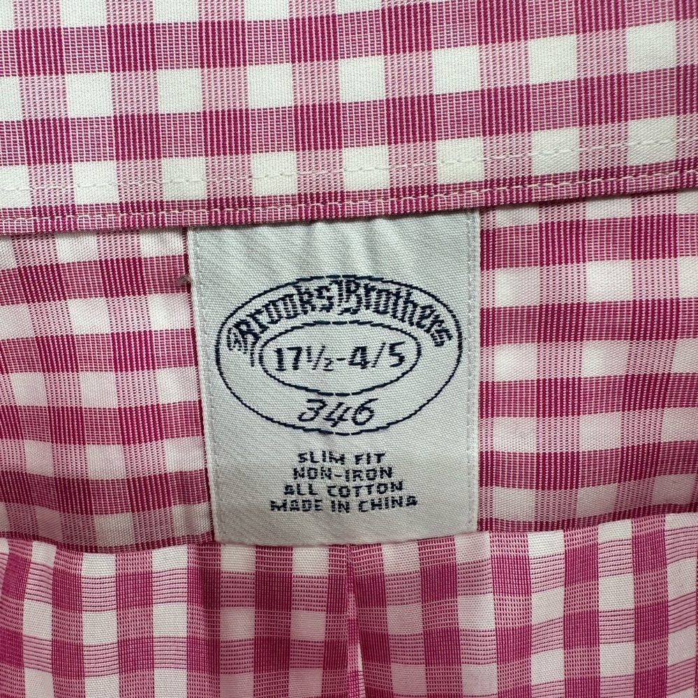 Brooks Brothers Pink Checkered Casual Button Down Shirt - Picture 2 of 6